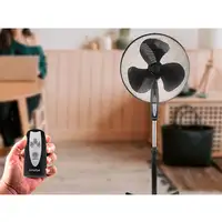 Ventilador Pie Oscilante 40 cm, 3 Velocidades, Mando Distancia, FN122397,  Briebe
