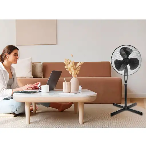 Ventilador Pie Oscilante 40 cm, 3 Velocidades, Mando Distancia, FN122397,  Briebe