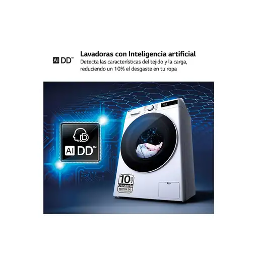 LG F2WR5S08A0W lavadora Carga frontal 8 kg 1200 RPM Blanco