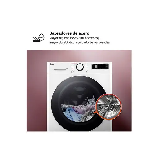 LG F2WR5S08A0W lavadora Carga frontal 8 kg 1200 RPM Blanco
