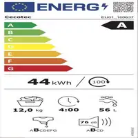 Cecotec Bolero DressCode 12500 Inverter lavadora Carga frontal 12 kg 1400 RPM Blan