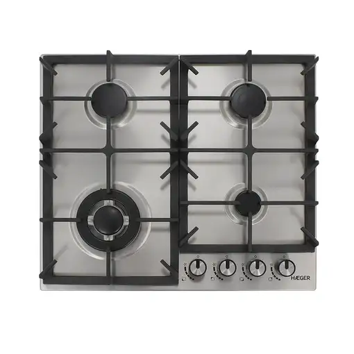 Haeger PG-4GI.005A hobs Acero inoxidable Integrado 60 cm Encimera de gas 4 zona(s)