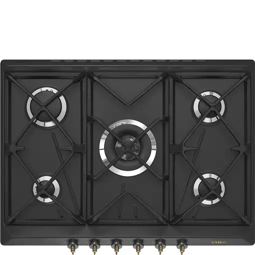Smeg Coloniale SRV876AOGH hobs Antracita Integrado 68.5 cm Encimera de gas 5 zona(