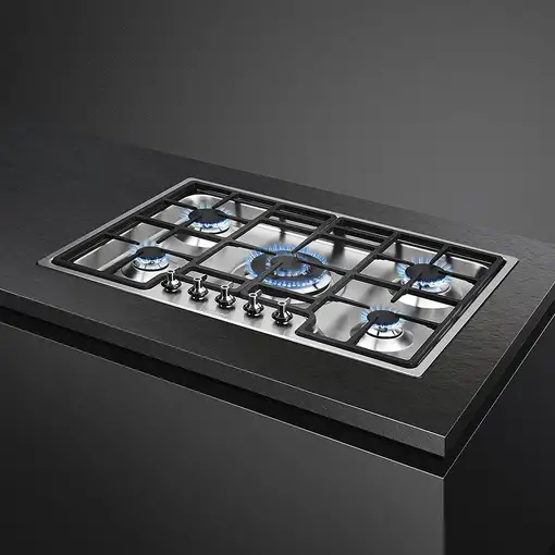 Smeg Classic PGF75-4 hobs Acero inoxidable Integrado 72 cm Encimera de gas 5 zona(