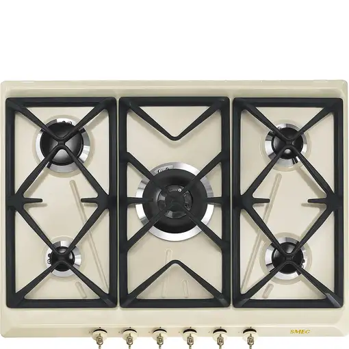 Smeg Coloniale SRV876POGH hobs Crema de color Integrado 68.5 cm Encimera de gas 5