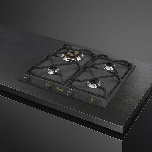 Smeg Coloniale SRV864AOGH hobs Antracita Integrado 60 cm Encimera de gas 4 zona(s)