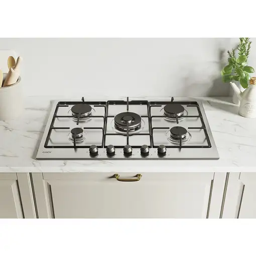 Candy Classic CHW74WTX Acero inoxidable Integrado 75 cm Encimera de gas 5 zona(s)