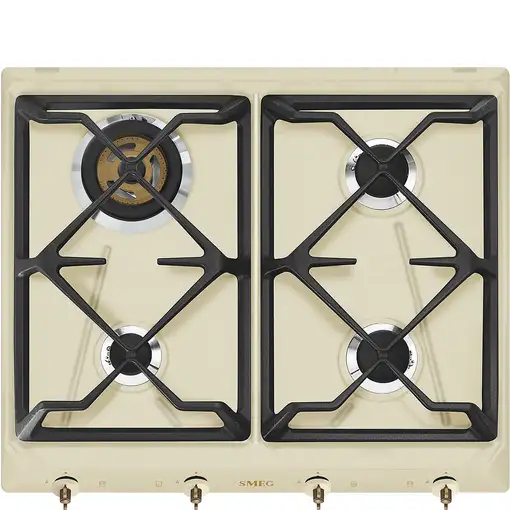Smeg Coloniale SRV864POGH hobs Crema de color Integrado 60 cm Encimera de gas 4 zo