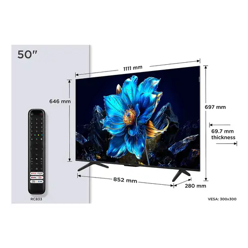 TCL P7K 50P7K Televisor 127 cm (50'') 4K Ultra HD Smart TV Wifi Metálico 430 cd / m