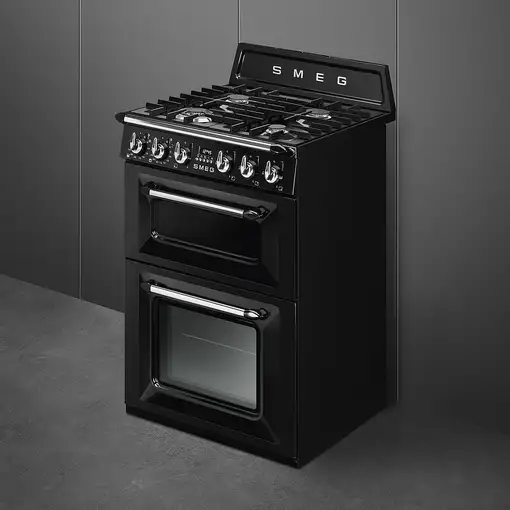 Smeg TR62BL cocina Cocina independiente Eléctrico Encimera de gas Negro