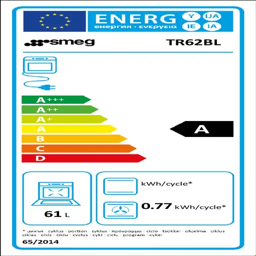 Smeg TR62BL cocina Cocina independiente Eléctrico Encimera de gas Negro