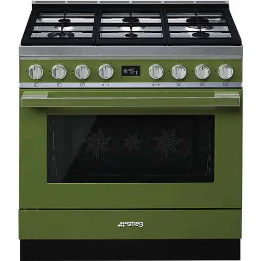 Smeg CPF9GPOG cocina Cocina independiente Eléctrico Encimera de gas Oliva