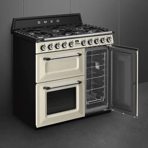Smeg TR93P cocina Cocina independiente Eléctrico Encimera de gas Crema de color