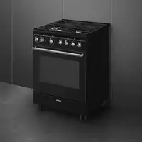 Smeg Concert CX61GMBL cocina Cocina independiente Eléctrico Encimera de gas Negro