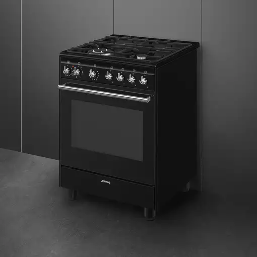 Smeg Concert CX61GMBL cocina Cocina independiente Eléctrico Encimera de gas Negro