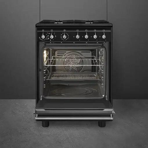 Smeg Concert CX61GMBL cocina Cocina independiente Eléctrico Encimera de gas Negro
