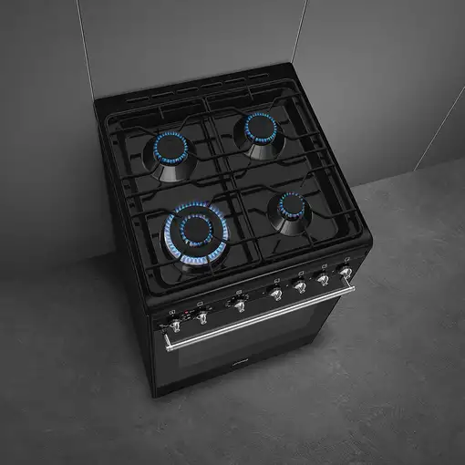Smeg Concert CX61GMBL cocina Cocina independiente Eléctrico Encimera de gas Negro