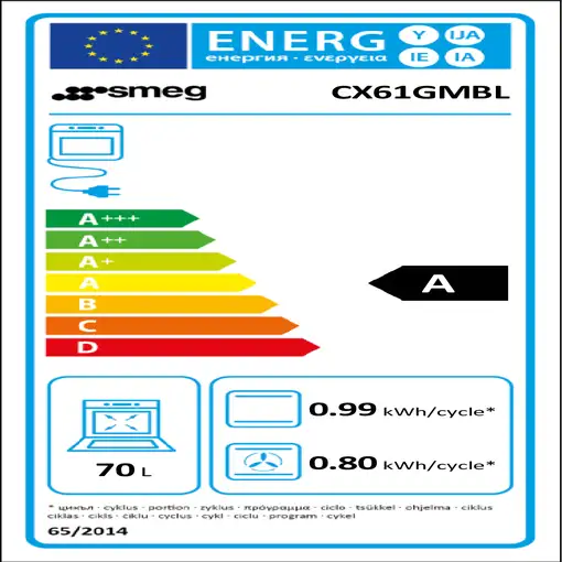 Smeg Concert CX61GMBL cocina Cocina independiente Eléctrico Encimera de gas Negro