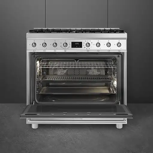 Smeg Symphony C9GMX2 cocina Cocina independiente Gas Encimera de gas Acero inoxida