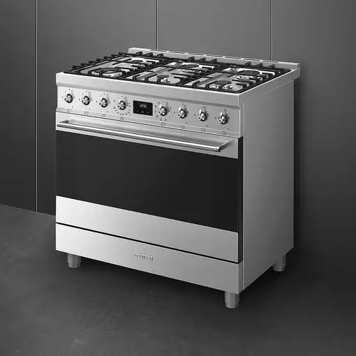 Smeg Symphony C9GMX2 cocina Cocina independiente Gas Encimera de gas Acero inoxida