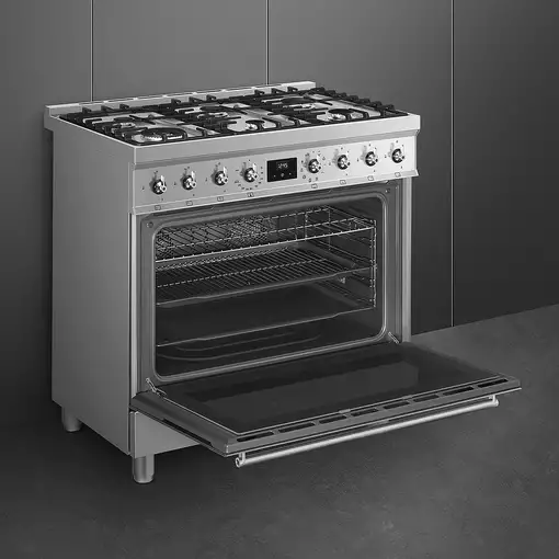 Smeg Symphony C9GMX2 cocina Cocina independiente Gas Encimera de gas Acero inoxida