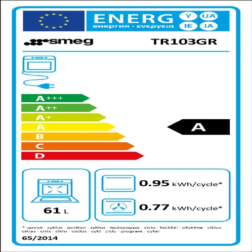 Smeg TR103GR cocina Cocina independiente Eléctrico Encimera de gas Gris
