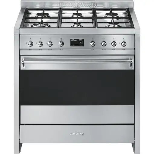 Smeg A1-9 cocina Cocina independiente Eléctrico Encimera de gas Acero inoxidable