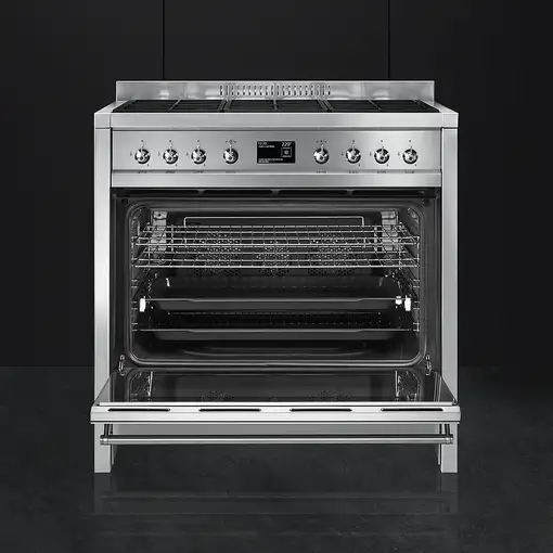 Smeg A1-9 cocina Cocina independiente Eléctrico Encimera de gas Acero inoxidable