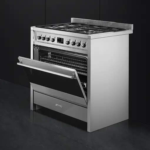 Smeg A1-9 cocina Cocina independiente Eléctrico Encimera de gas Acero inoxidable
