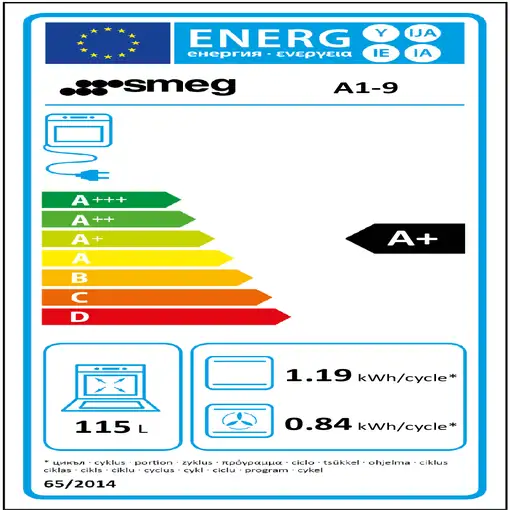 Smeg A1-9 cocina Cocina independiente Eléctrico Encimera de gas Acero inoxidable
