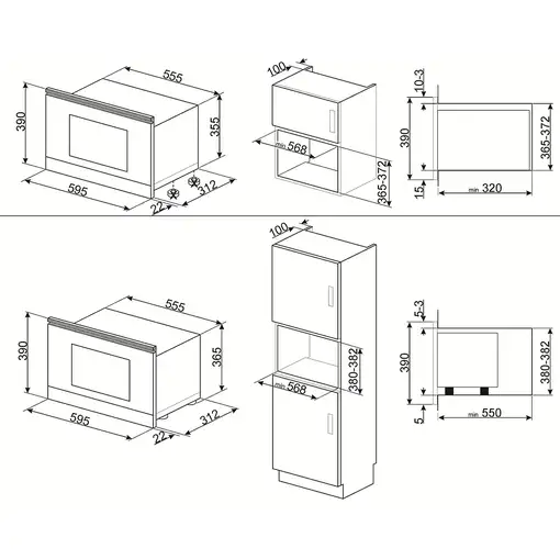 Smeg MP822NAO microondas Antracita Solo microondas Integrado 23 L 850 W