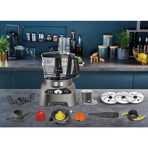 Moulinex FP825E robot de cocina 1000 W 3 L Negro, Gris