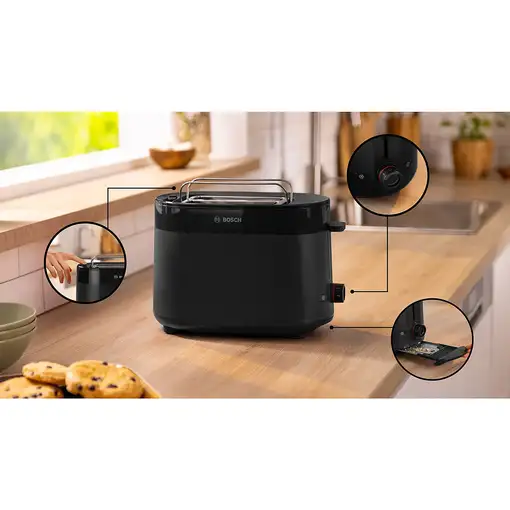 Bosch TAT2M123 tostadora 6 2 rebanada(s) 950 W Negro