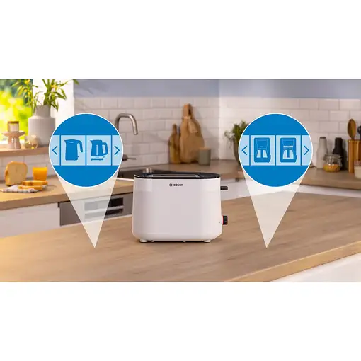 Bosch TAT2M121 tostadora 6 2 rebanada(s) 950 W Blanco