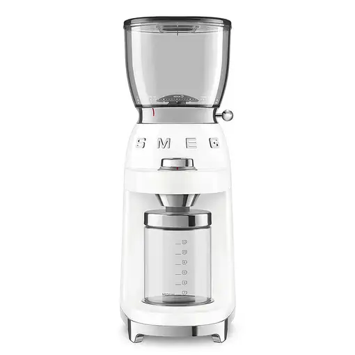 Smeg CGF11WHEU molinillo de café 150 W Transparente, Blanco