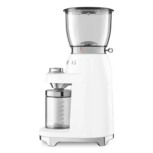 Smeg CGF11WHEU molinillo de café 150 W Transparente, Blanco