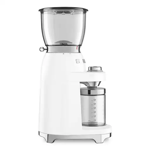 Smeg CGF11WHEU molinillo de café 150 W Transparente, Blanco