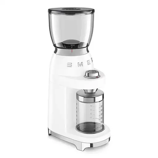 Smeg CGF11WHEU molinillo de café 150 W Transparente, Blanco
