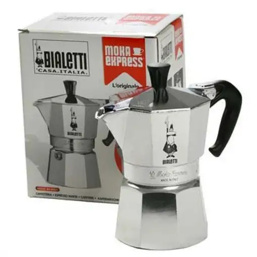 Bialetti Moka Express Cafetera italiana Aluminio, Negro