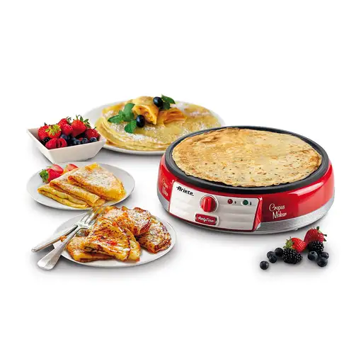 Ariete 0202/00 crepera 1 crep(s) 1000 W Rojo, Plata, Blanco