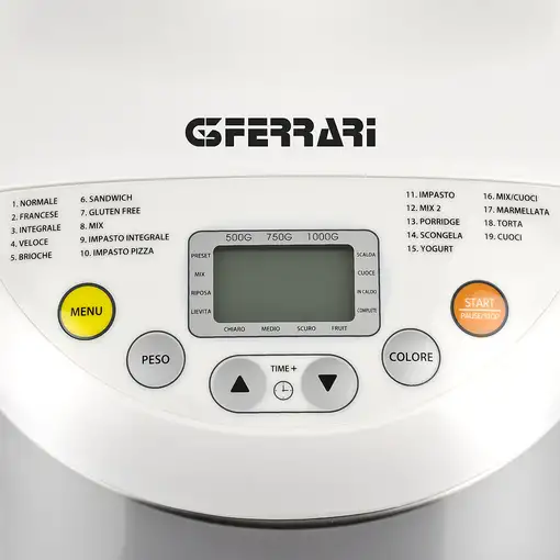 G3 Ferrari G10078 panificadora 550 W Acero inoxidable, Blanco