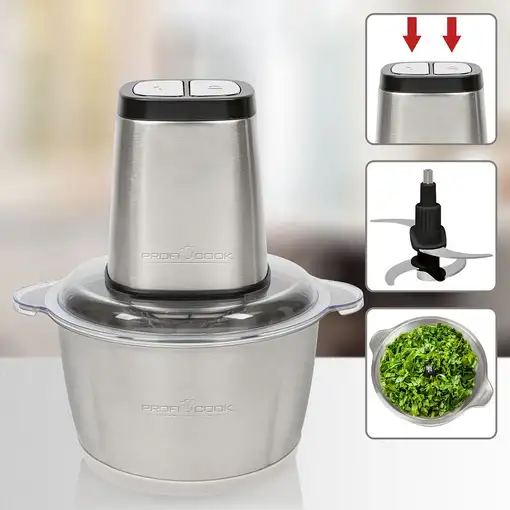 Clatronic PC-MZ 1227 picadora eléctrica de alimentos 1,7 L 500 W Acero inoxidable