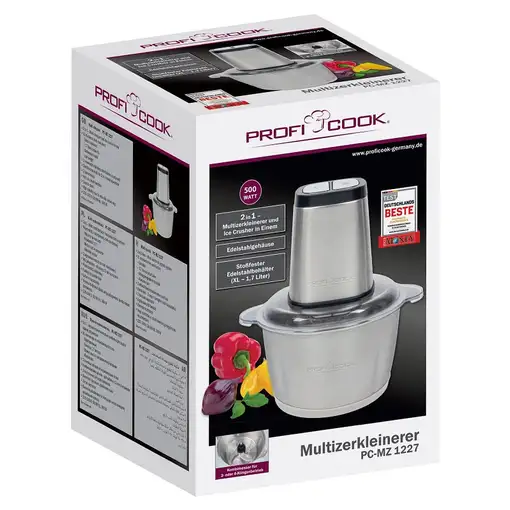 Clatronic PC-MZ 1227 picadora eléctrica de alimentos 1,7 L 500 W Acero inoxidable