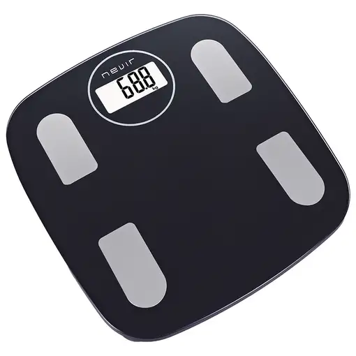 Nevir NVR-3370BBW báscula de baño Rectángulo Negro Báscula personal electrónica
