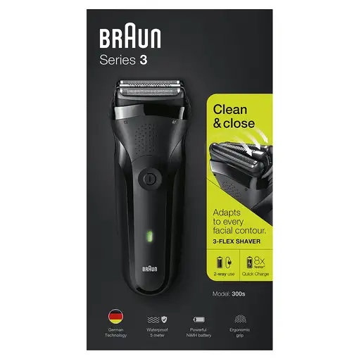 Braun Series 3 300s Máquina de afeitar de láminas Recortadora Negro