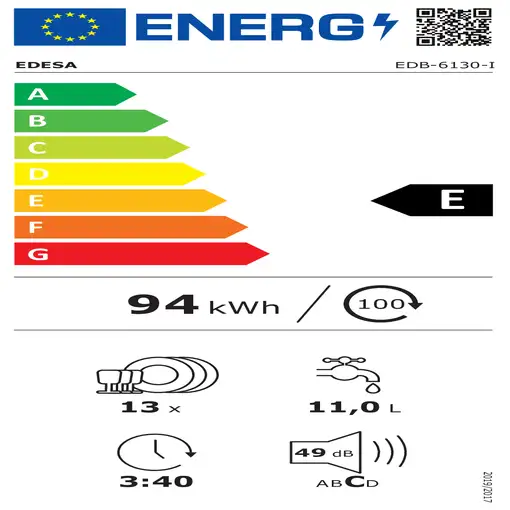 Edesa EDB-6130-I Completamente integrado 13 cubiertos E