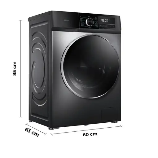 Cecotec 02471 lavadora Carga frontal 10 kg 1400 RPM Acero inoxidable