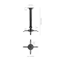 AISENS Soporte Universal Giratorio, Inclinable y Extensible de Techo para Proyecto