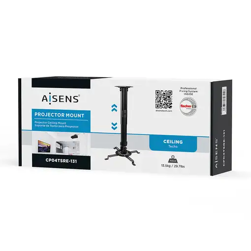AISENS Soporte Universal Giratorio, Inclinable y Extensible de Techo para Proyecto