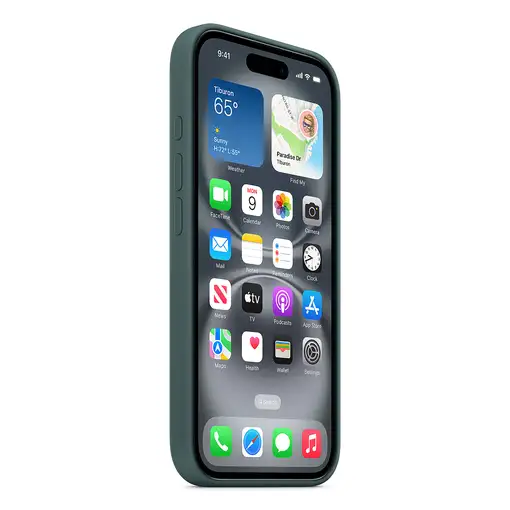 Apple Funda de silicona con MagSafe para el iPhone 16 - Verde lago